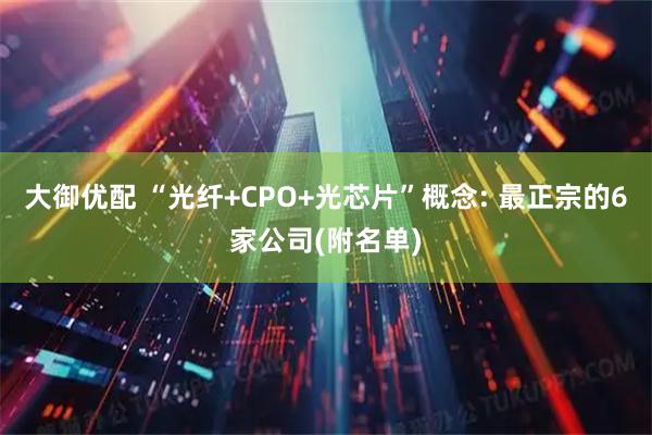 大御优配 “光纤+CPO+光芯片”概念: 最正宗的6家公司(附名单)